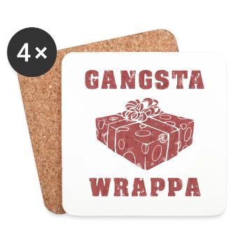 Gangsta Wrappa - Untersetzer (4er-Set) - Weiß - Vorne