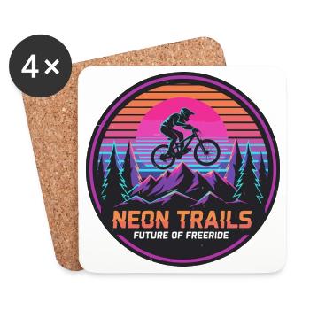 Neon Trails Mountain Freeride - Untersetzer (4er-Set) - Weiß - Vorne