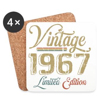 Vintage 1967 Limited Edition Geburtsjahrgang 1967 - Untersetzer (4er-Set) - Weiß - Vorne
