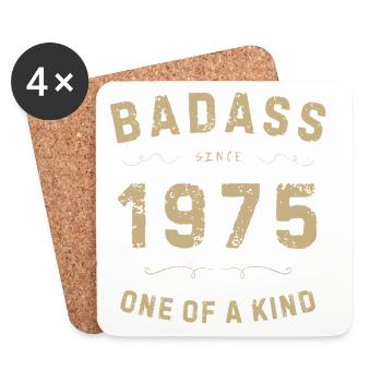 Badass 1975: Einzigartiger Retro-Stil - Untersetzer (4er-Set) - Weiß - Vorne