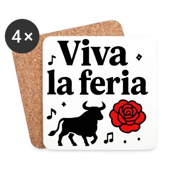 Motif Vive La Féria Taureau Banda Sud-Ouest - Dessous de verre (lot de 4) - blanc - Devant
