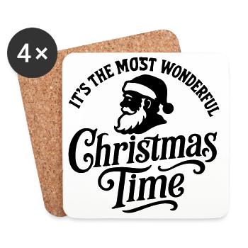 Noël à Noël weihnachten rock’n roll Santa - Dessous de verre (lot de 4) - blanc - Devant
