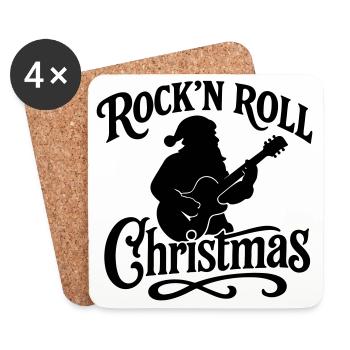 Christmas time Xmas weihnachten rock'n roll Santa  - Untersetzer (4er-Set) - Weiß - Vorne