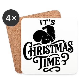 Noël à Noël weihnachten rock’n roll Santa - Dessous de verre (lot de 4) - blanc - Devant