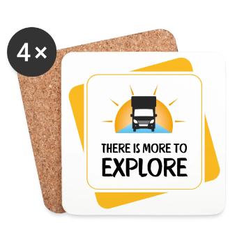 There Is More to Explore – Camper - Coasters (set of 4) - white - Front