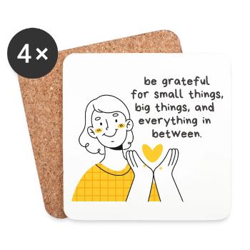Be Grateful for Small Things, Big Things - Coasters (set of 4) - white - Front