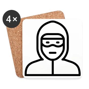 Hacker - Untersetzer (4er-Set) - Weiß - Vorne