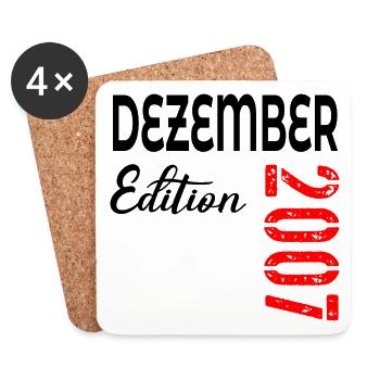 19. Geburtstag Dezember 2007 - Untersetzer (4er-Set) - Weiß - Vorne