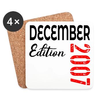 19. Geburtstag Dezember 2007 - Untersetzer (4er-Set) - Weiß - Vorne