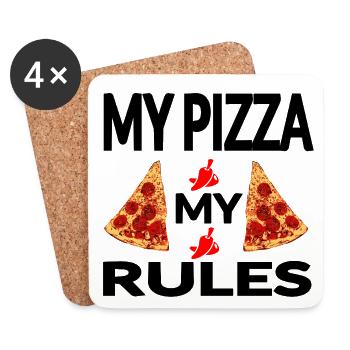 Pizza - Untersetzer (4er-Set) - Weiß - Vorne