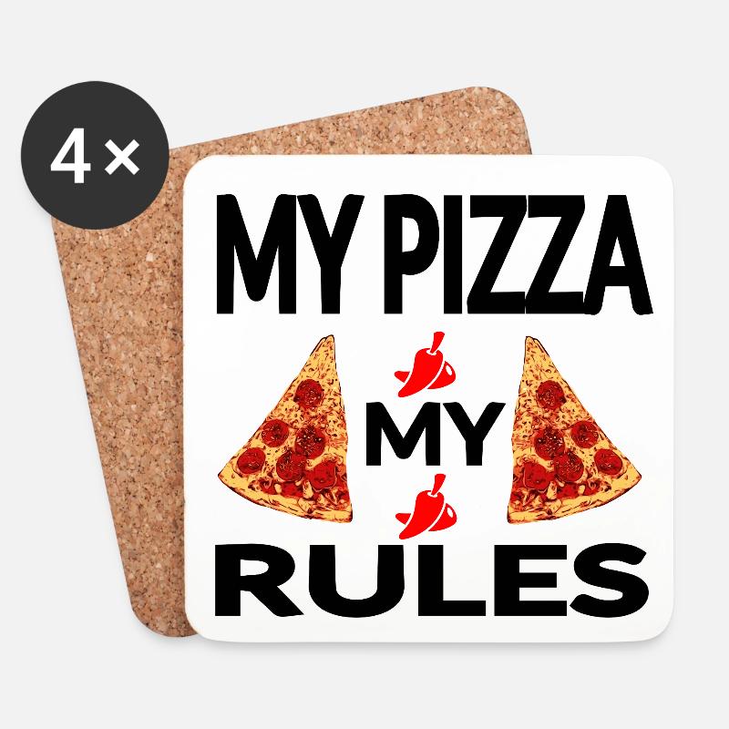 Pizza - Untersetzer (4er-Set) - Weiß