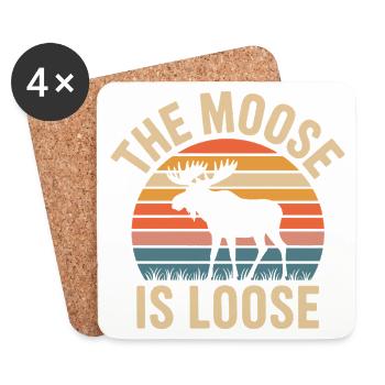 Moose Sunset ist locker - Untersetzer (4er-Set) - Weiß - Vorne