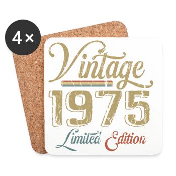 Vintage 1975 Édition limitée Naissance Millésime 1975 - Dessous de verre (lot de 4) - blanc - Devant