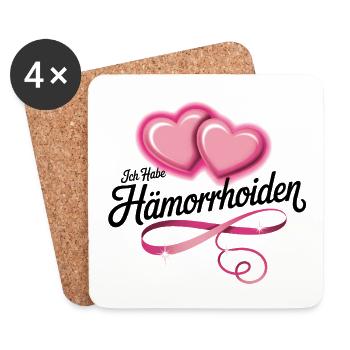 Ich habe Hämorrhoiden- Deutsche Memes - Untersetzer (4er-Set) - Weiß - Vorne