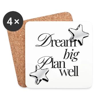 Dream Big Plan Well - Untersetzer (4er-Set) - Weiß - Vorne