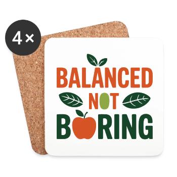Balanced Not Boring Dietitian Professional  - Coasters (set of 4) - white - Front