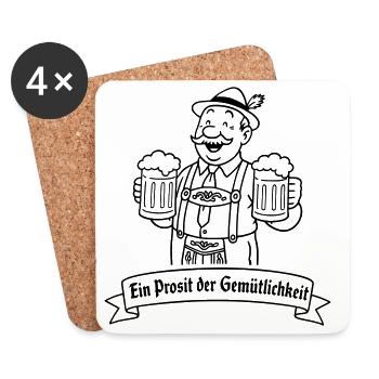 Herr Bier - Ein Prosit der Gemütlichkeit - Coasters (set of 4) - white - Front