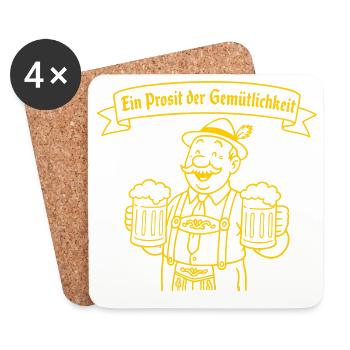 Herr Bier - Ein Prosit der Gemütlichkeit - Dessous de verre (lot de 4) - blanc - Devant