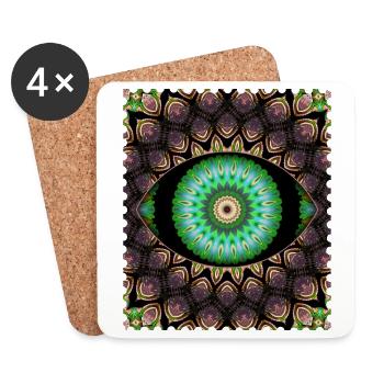 Kaleidoscopic eye pattern - Coasters (set of 4) - white - Front