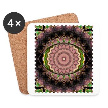 Mandala Flower Cascade - Coasters (set of 4) - white - Front