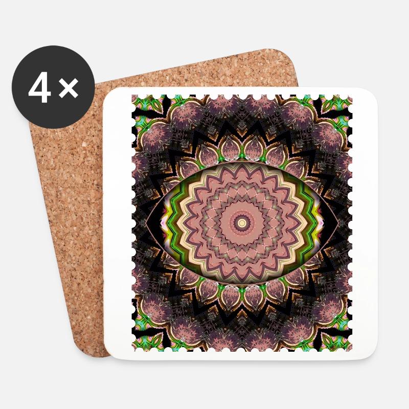 Mandala Blütenkaskade - Untersetzer (4er-Set) - Weiß