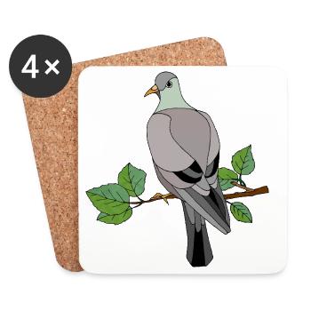 Bunter Vogel - Untersetzer (4er-Set) - Weiß - Vorne