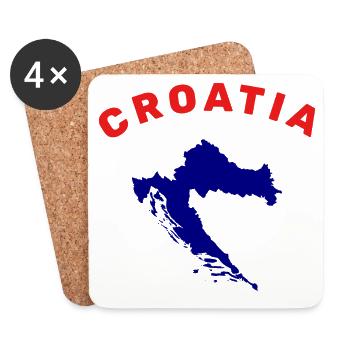 Carte de la Croatie - Dessous de verre (lot de 4) - blanc - Devant