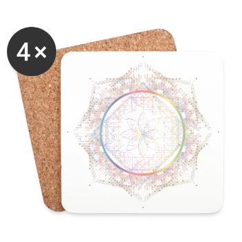Delicate flower ornament full of harmony - Coasters (set of 4) - white - Front