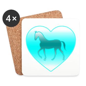 horses - Coasters (set of 4) - white - Front