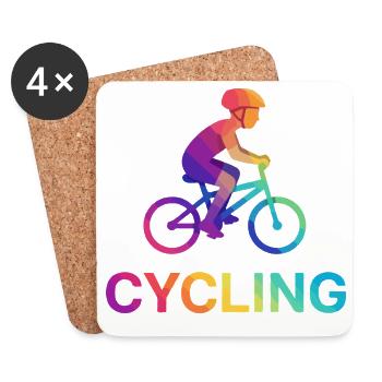 Vibrant Gradient Cyclist Kid Child - Coasters (set of 4) - white - Front