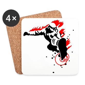 Snowboarders - Coasters (set of 4) - white - Front