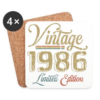 Vintage 1986 Limited Edition Birth Vintage 1986 - Coasters (set of 4) - white - Front