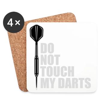 Do Not Touch My Darts Warning Darts Player Humor - Coasters (set of 4) - white - Front