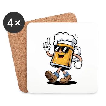 Beer Cool - Funny T-Shirt - Coasters (set of 4) - white - Front