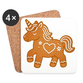 Cute gingerbread unicorn for winter moments - Coasters (set of 4) - white - Front