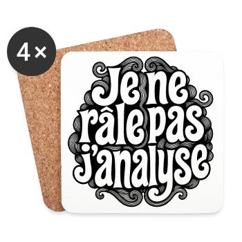 JE NE RÂLE PAS - let's talk - Dessous de verre (lot de 4) - blanc - Devant