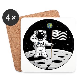 Astronaute Breton Fierté BZH Humour Spatial Gwenn - Dessous de verre (lot de 4) - blanc - Devant