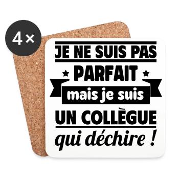 Collègue Qui Déchire Humour Travail - Dessous de verre (lot de 4) - blanc - Devant