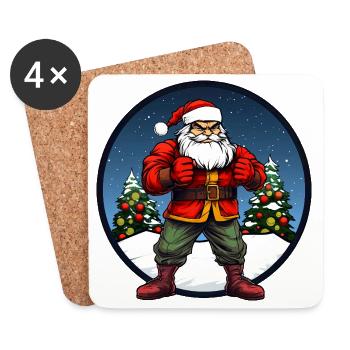 Noël de combattant - Dessous de verre (lot de 4) - blanc - Devant