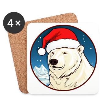 Weihnachten Eisbären - Untersetzer (4er-Set) - Weiß - Vorne