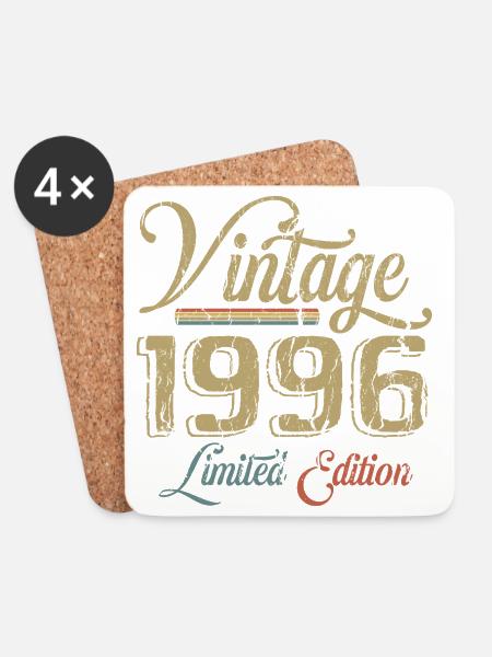 Vintage 1996 Limited Edition Geburtsjahrgang 1996 - Untersetzer (4er-Set) - Weiß