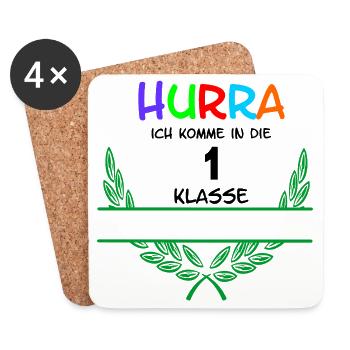 Hurra ich komme In Die 1 Class - Espace de noms - Dessous de verre (lot de 4) - blanc - Devant