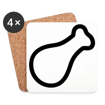 chicken thigh - Coasters (set of 4) - white - Front