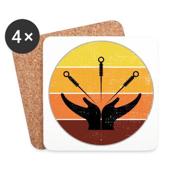Acupuncturist Vintage Sunset Healing Hands  - Coasters (set of 4) - white - Front