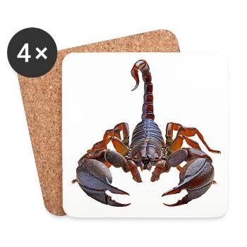 Scorpion - Dessous de verre (lot de 4) - blanc - Devant