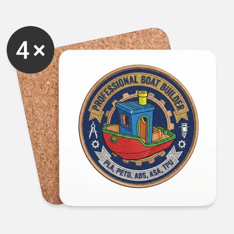 Professioneller Bootsbauer Benchy Patch - Untersetzer (4er-Set) - Weiß