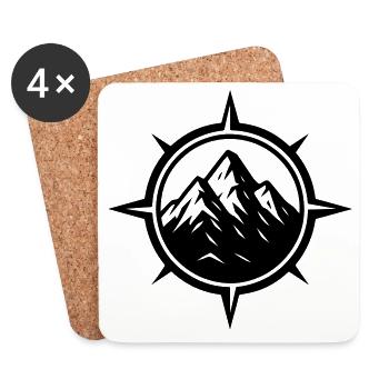Monts Compass - Dessous de verre (lot de 4) - blanc - Devant