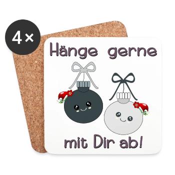 Christmas Baubles Christmas Friends - Coasters (set of 4) - white - Front