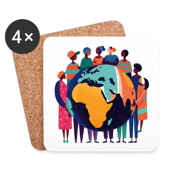 Global community around the world - Coasters (set of 4) - white - Front