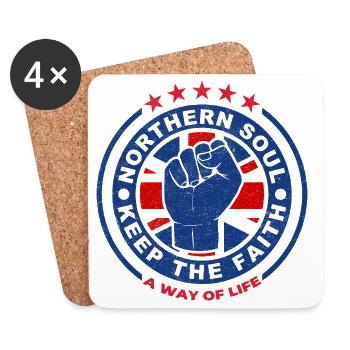 Nördliches Seelenfaust-Emblem Bewahre den Glauben - Untersetzer (4er-Set) - Weiß - Vorne